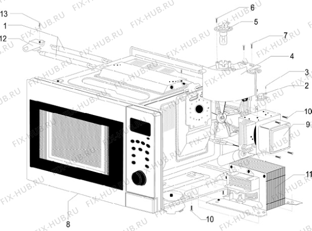 Схема №1 MIO 1890E (170927, BD20GB1) с изображением Запчасть для свч печи Gorenje 136258