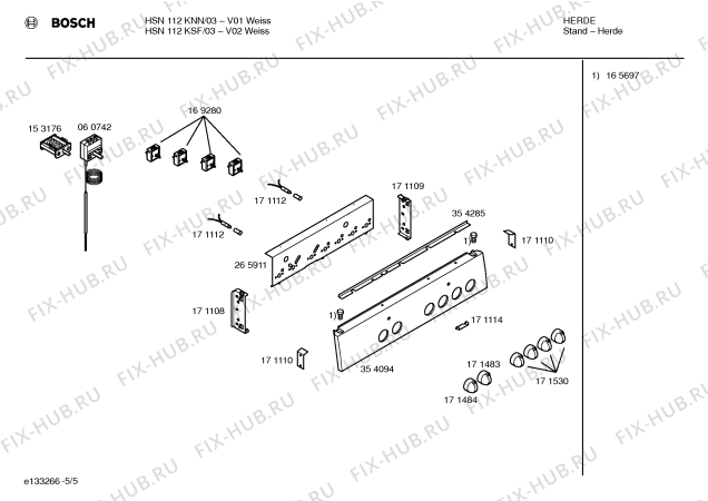 Схема №4 HSN112KSF с изображением Инструкция по эксплуатации для плиты (духовки) Bosch 00524560