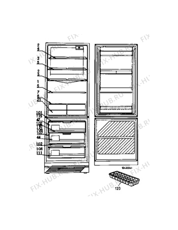 Взрыв-схема холодильника Faure FRC924W - Схема узла C10 Interior