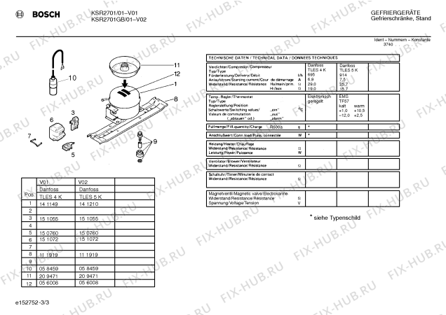 Схема №2 KSR2701 с изображением Панель управления для холодильной камеры Bosch 00297444