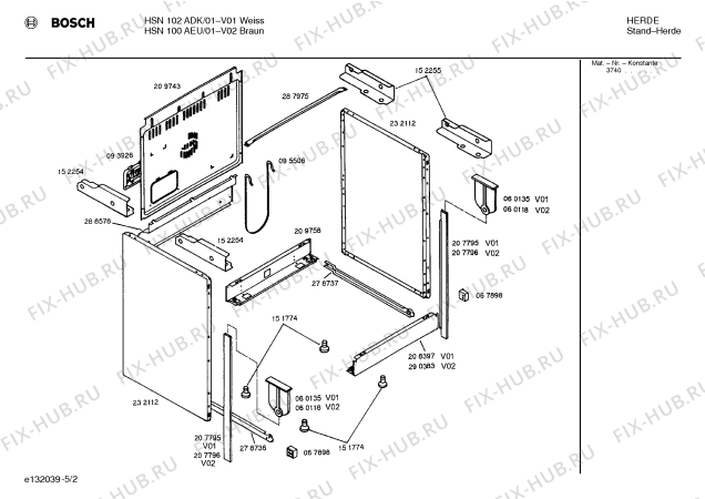 Взрыв-схема плиты (духовки) Bosch HSN102ADK - Схема узла 02