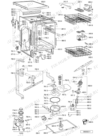 Схема №2 GSFS 5522 с изображением Модуль (плата) управления для электропосудомоечной машины Whirlpool 481221838311