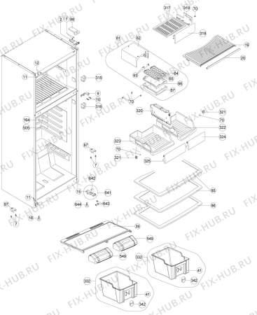 Взрыв-схема холодильника Rex Electrolux RJF4442AOX - Схема узла Housing 001
