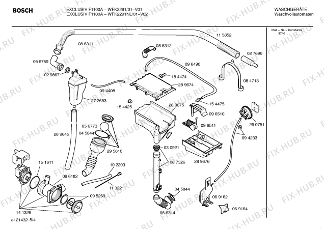 Взрыв-схема стиральной машины Bosch WFK2291 EXCLUSIV F1100A - Схема узла 04
