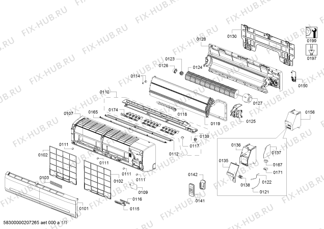 Схема №1 S1ZDI28913 24.000 BTU .İNDOOR с изображением Передняя часть корпуса для кондиционера Siemens 00777122