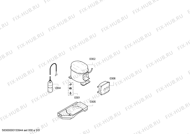 Взрыв-схема холодильника Bosch KIR24A65 - Схема узла 03
