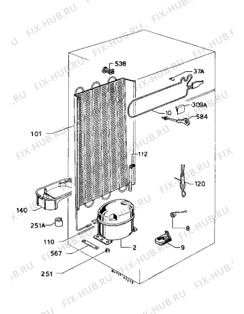 Взрыв-схема холодильника Castor CM2044DT - Схема узла Cooling system 017