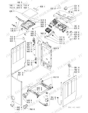 Схема №1 AWT 4123 с изображением Микропереключатель для стиральной машины Whirlpool 481228210295