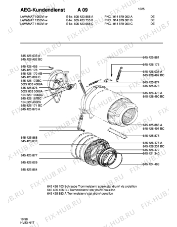 Взрыв-схема стиральной машины Aeg LAV1450VI - Схема узла Tub and drum