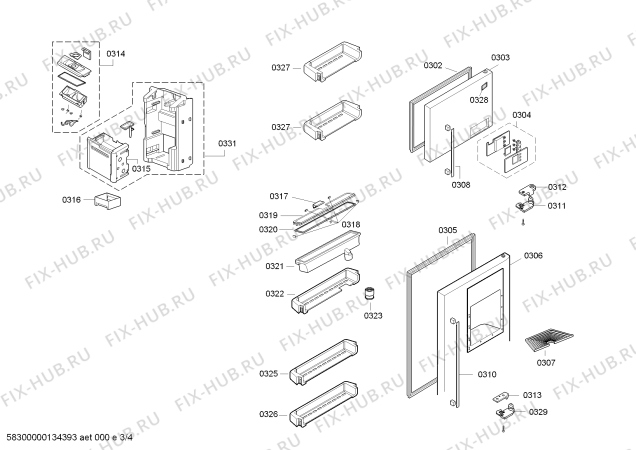 Схема №3 BD7510ANF с изображением Ручка для холодильника Bosch 00671342