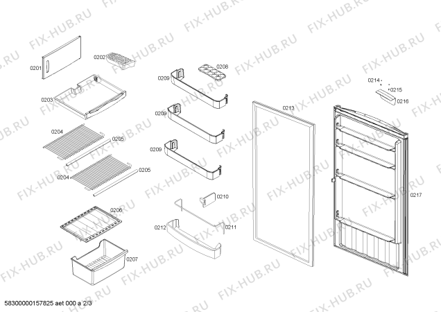 Взрыв-схема холодильника Lasko RA22E7R40H REF STEEL LASKO CA25E1 110V/60Hz - Схема узла 02