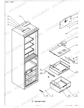 Взрыв-схема холодильника Electrolux IK255.3RWS - Схема узла Internal parts refrigerator