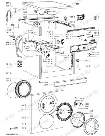 Схема №2 AWO/D 1150/1 с изображением Обшивка для стиралки Whirlpool 480111100864