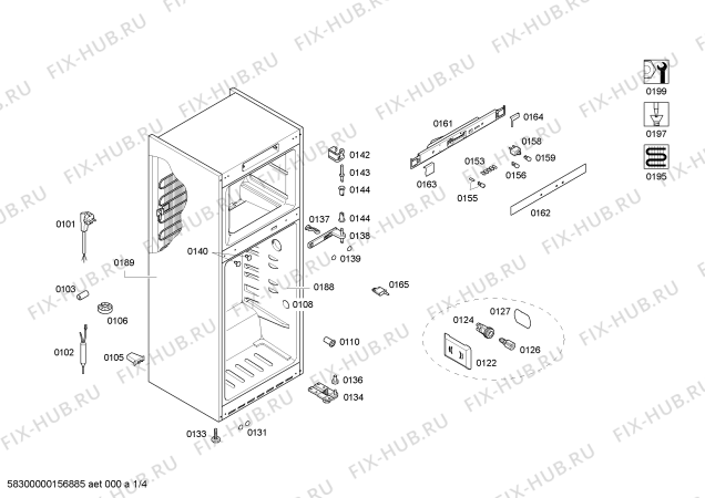 Схема №4 KDN32X45 с изображением Дверь для холодильной камеры Bosch 00710150