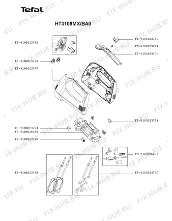 Схема №1 HT310811/BA с изображением Корпусная деталь для электроблендера Tefal FS-9100023757