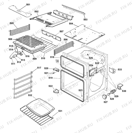 Взрыв-схема плиты (духовки) Indesit KD6G25WT (F039813) - Схема узла