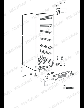 Взрыв-схема холодильника Husqvarna Electrolux QT3580K - Схема узла C10 Cabinet