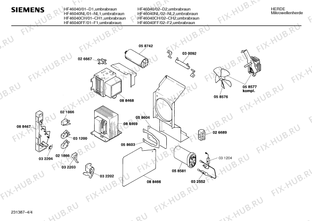 Схема №4 HF46020CH с изображением Кулинарная книга для свч печи Siemens 00516001