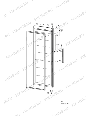 Взрыв-схема холодильника Electrolux EUF7000W - Схема узла C10 Door