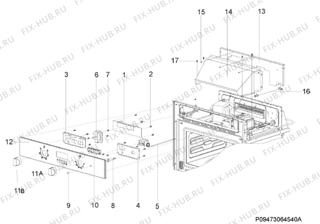 Взрыв-схема микроволновой печи Zanussi ZKC38313XK - Схема узла Section 8