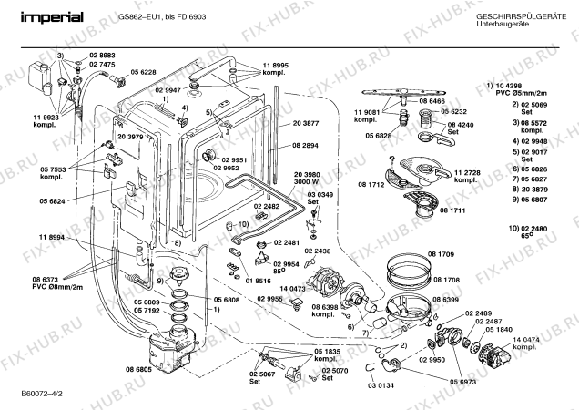 Взрыв-схема посудомоечной машины Imperial GS862 - Схема узла 02