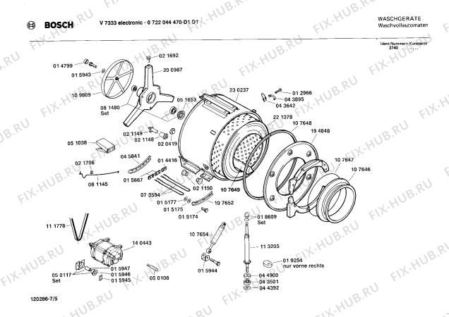 Схема №4 WV8713 SIWAMAT 871 ELECTRONIC с изображением Заклепка для стиральной машины Bosch 00028858