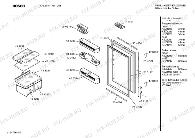 Взрыв-схема холодильника Bosch KFL16441 - Схема узла 02