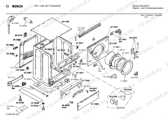Схема №2 WIT7420GB WIT7420 с изображением Ручка для стиралки Bosch 00092212