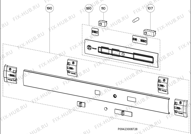 Взрыв-схема вытяжки Electrolux EFT60022S - Схема узла Section 2