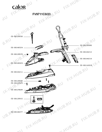 Схема №1 FV9711C0/23 с изображением Рукоятка для утюга (парогенератора) Calor CS-00144213
