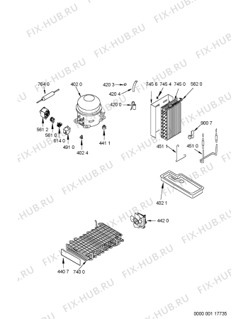 Взрыв-схема холодильника Whirlpool S25BRWW20AG (F090529) - Схема узла