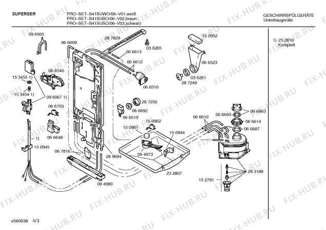 Схема №4 S41SUS0 PRO-SET с изображением Инструкция по эксплуатации для посудомоечной машины Bosch 00519253