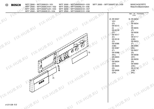 Схема №4 WFF2030NL WFF2030 с изображением Панель управления для стиралки Bosch 00290444