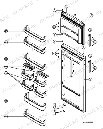 Взрыв-схема холодильника Electrolux END44500W - Схема узла Section 3