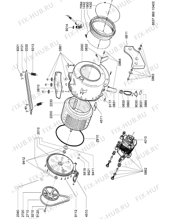 Схема №1 AWG 860/4 OS с изображением Электропроводка для стиралки Whirlpool 481232178223