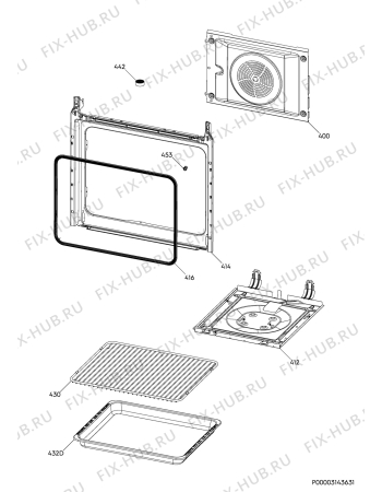Взрыв-схема плиты (духовки) Electrolux EOC3514AOX - Схема узла Oven
