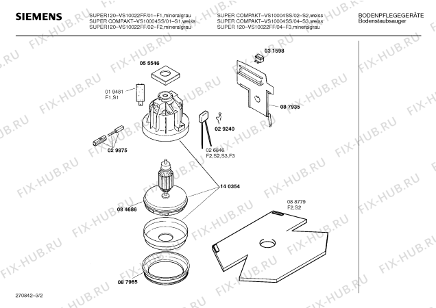 Схема №2 VS10002 SUPER 100 с изображением Корпусная деталь Siemens 00272054