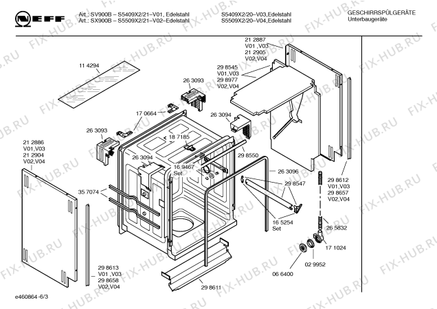 Схема №5 S5509X2 SX900B с изображением Инструкция по эксплуатации для посудомоечной машины Bosch 00588975
