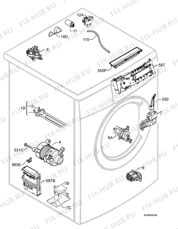 Взрыв-схема стиральной машины Aeg Electrolux L76856A - Схема узла Electrical equipment 268