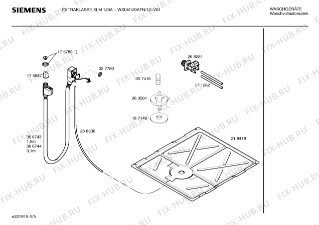 Взрыв-схема стиральной машины Siemens WXLM120AFN EXTRAKLASSE XLM 120A - Схема узла 05