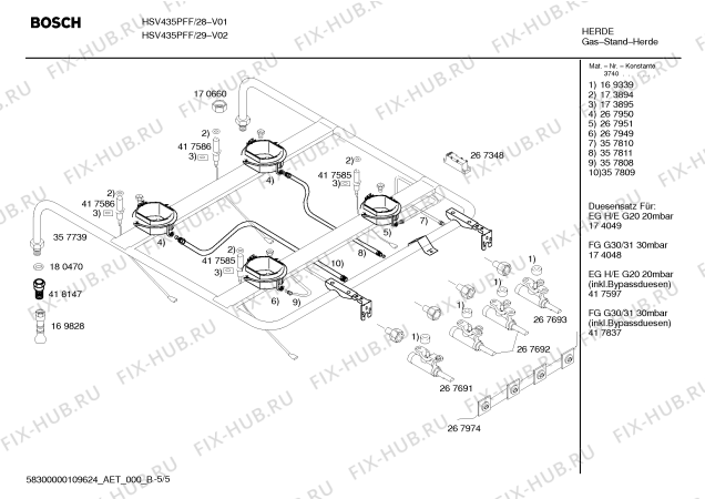 Схема №2 HSV435PFF, Bosch с изображением Панель управления для духового шкафа Bosch 00446878