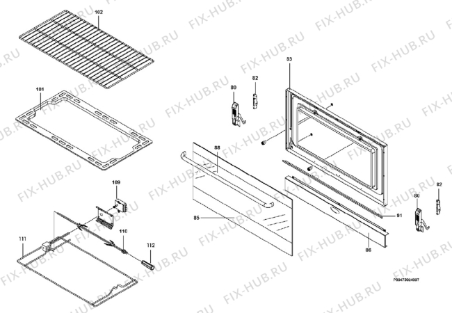 Взрыв-схема плиты (духовки) Zanussi ZW8550SI - Схема узла Section 3