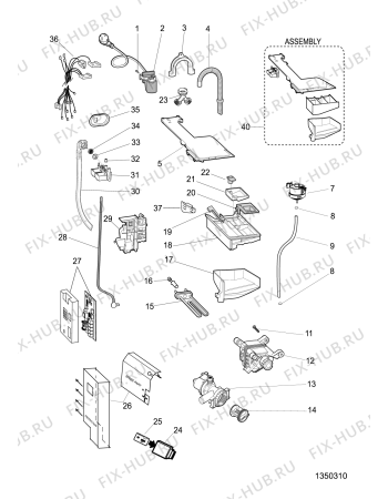 Взрыв-схема стиральной машины Whirlpool NOVAMATICWT1475E (F100004) - Схема узла