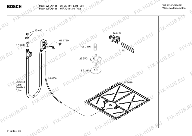 Взрыв-схема стиральной машины Bosch WFO2441PL Maxx WFO 2441 - Схема узла 05