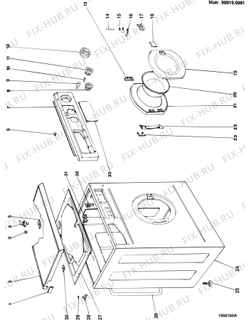 Схема №2 AS637TXIT (F000121) с изображением Декоративная панель для стиралки Indesit C00031484