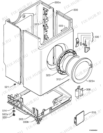 Взрыв-схема стиральной машины Aeg LAVCLARA1046 - Схема узла Housing 001