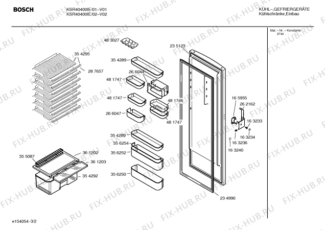 Взрыв-схема холодильника Bosch KSR40400IE - Схема узла 02