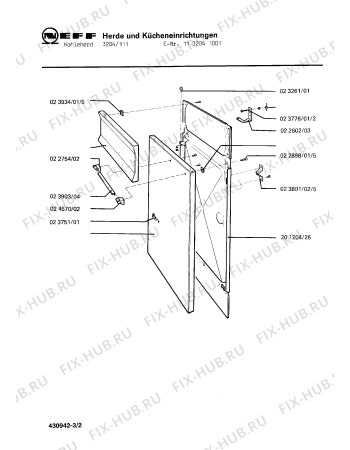 Взрыв-схема плиты (духовки) Neff 1132041001 3204/111 - Схема узла 02