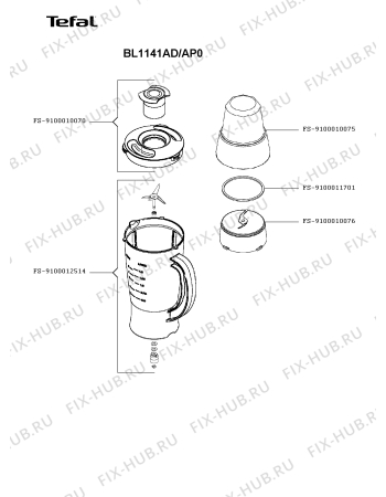 Схема №2 BL1141AD/AP0 с изображением Чаша для блендера (миксера) Tefal FS-9100012514