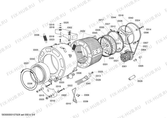 Взрыв-схема стиральной машины Bosch WFA106Q20I - Схема узла 03